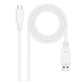 Nanocable Cable USB 2.0 3A USB-C a USB-A Blanco 1m